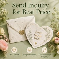 Plantbare Valentijnskaarten van zaadpapier, liefdeskaarten met enveloppen, gepersonaliseerde naam, milieuvriendelijke cadeauverpakking