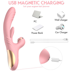 Vibrador de Conejo de Silicona de Grado Alimenticio, Impermeable, con 7 Velocidades de Vibración y 100% Resistente al Agua, Recargable por USB, Juguete Sexual para Mujeres - Product Image 3