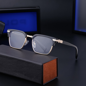 Lunettes <span class=keywords><strong>de</strong></span> soleil rétro pour hommes, monture en alliage, protection UV400, verres marron, transparents, rouges, bleus, gris, <span class=keywords><strong>de</strong></span> luxe, <span class=keywords><strong>de</strong></span> marque, avec logo personnalisé - Product Image 4
