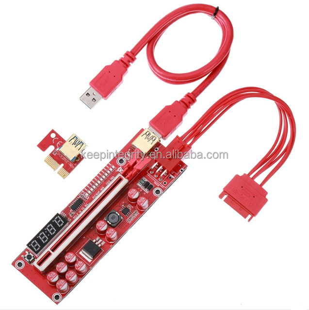 V013PRO red Riser card extension cord PCI-E 1X to 16X with Temperature Sensor