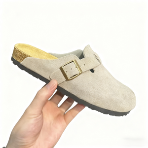 Zapatos <span class=keywords><strong>de</strong></span> zuecos <span class=keywords><strong>de</strong></span> Mula para mujer <span class=keywords><strong>de</strong></span> alta calidad, <span class=keywords><strong>venta</strong></span> directa <span class=keywords><strong>de</strong></span> fábrica, estilo Semi-Drag <span class=keywords><strong>de</strong></span> gamuza <span class=keywords><strong>de</strong></span> piel <span class=keywords><strong>de</strong></span> vaca, hebilla <span class=keywords><strong>de</strong></span> suela <span class=keywords><strong>de</strong></span> corcho cómoda - Product Image 5
