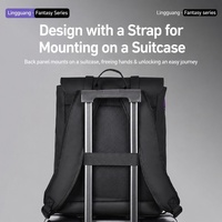 Sac à dos à enroulement imperméable personnalisé en gros avec poches avant et latérales à fermeture éclair à motif géométrique pour les voyages et les trajets quotidiens, unisexe