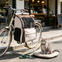 Sac à dos de transport pour animaux de compagnie, léger, en nylon, avec support en forme de L, base robuste, porte avant entièrement ouvrable pour chat et chien