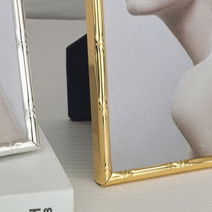Metal Picture <strong>Frame</strong> with Bamboo <strong>Design</strong> Real Glass Photo <strong>Frames</strong> <strong>Wall</strong> Hanging or Tabletop Display - Product Image 6