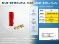 Connecteur unipolaire plaqué or SH3.5, boîtier de différentes couleurs SH3.5-M SH3.5-F, adaptateur de prise banane plaqué or pour drone RC