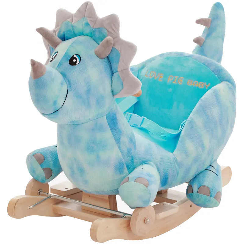 Hot sales plush baby dinosaur rocking chair with baby lullaby music