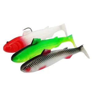 Airbrush Hand Painting Perch Colorful Big Sized Paddle Tails Soft PVC Rubber Fishing Lures