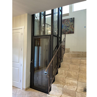 Ascenseur de traction pour maison, ascenseur résidentiel moderne, ascenseur panoramique de luxe en verre rond pour la maison