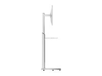 TV LED inteligente de gabinete blanco de 32 pulgadas con soporte de ruedas rodantes Android portátil HDTV retroiluminación LED compañero de Entretenimiento inteligente