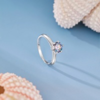 Bijoux fins D couleur minimaliste S925 en argent Sterling à la mode 1carat Six griffes Moissanite bagues de fiançailles pour les femmes