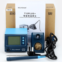Stasiun Solder Digital KELLYSHUN T12 PLUS dengan Layar Digital, Temperatur Dapat Diatur, Pistol Solder Konstan, Perawatan Ponsel