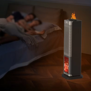 2000W Quick Heating 3D Simulated Flame & Humidifier Tip-Over Protection Energy-Efficient <b>Portable</b> Home Room PTC <b>Heater</b> Indoor - Product Image 3