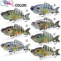NOUVEAU Leurre Artificiel Multi-articulé 7 Couleurs 10,8 cm 32g 7 Sections pour Pêche en Eau Salée, Plastique 108mm 32g pour Achigan et Black Bass avec Hameçons