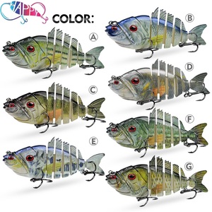 NOUVEAU <span class=keywords><strong>Leurre</strong></span> Artificiel Multi-<span class=keywords><strong>articulé</strong></span> 7 Couleurs 10,8 cm 32g 7 Sections pour Pêche en Eau Salée, Plastique 108mm 32g pour Achigan et Black Bass avec Hameçons - Product Image 4