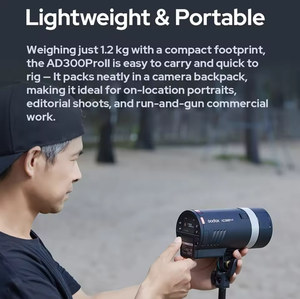 Flash sans fil <span class=keywords><strong>Godox</strong></span> <span class=keywords><strong>AD300Pro</strong></span> II 300W TTL HSS 2800K-6000K 2.4G compatible avec Canon Nikon Sony Fuji Leica Pentax - Product Image 3