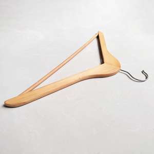 Perchas de madera delgadas con gancho plateado dentado de 12 mm para ropa, organizador de prendas, mapas, para tiendas departamentales - Product Image 2