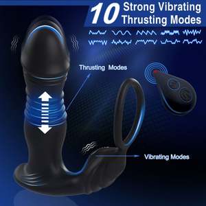 Hulamy App Afstandsbediening Telescopische Dildo Anale Butt Plug Prostaatmassage Vertraging Dubbele Ring Mannelijke Homo Anale Vibrator Butt Plug - Product Image 3