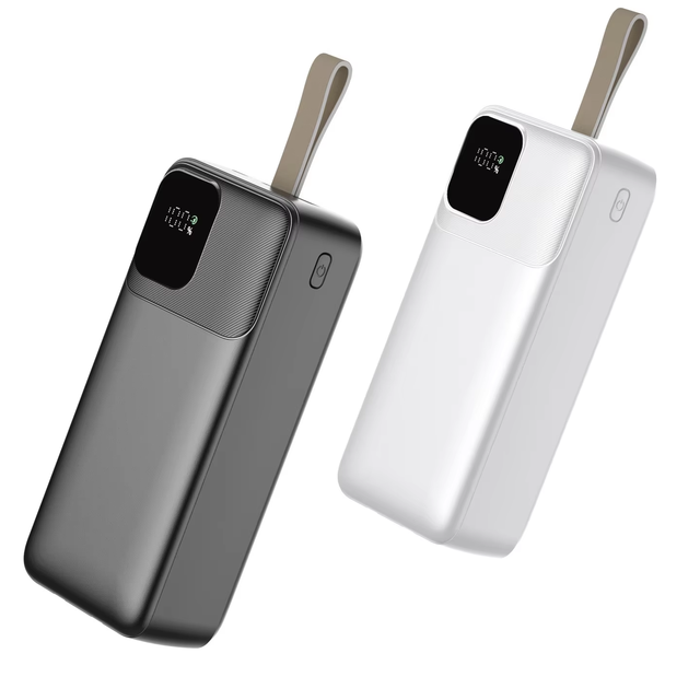 Fast Charging Type C & Micro USB Port 30000mAh 22.5W PD Power Bank with Cables High Capacity Portable Mobile Charger