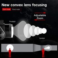 Lampe frontale super lumineuse rechargeable par USB, étanche, avec bandeau réglable, lampe frontale LED avec 3 modes, lumière pour casque de chantier pour le camping