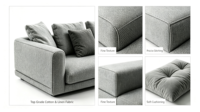 Canapé modulaire en tissu moderne de luxe, taille et couleur personnalisées pour villa, maison, appartement, salon