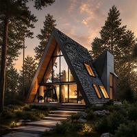 Maison préfabriquée en forme de A, mini-maison moderne, cabane modulaire portable pour hébergement de vacances
