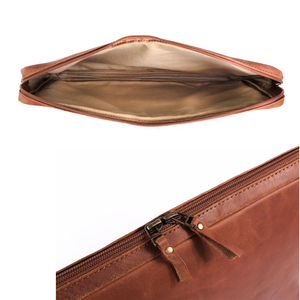 Sacoche personnalisée en cuir pour <span class=keywords><strong>ordinateur</strong></span> 13/<span class=keywords><strong>15</strong></span> <span class=keywords><strong>pouces</strong></span>, porte-documents à manches pour <span class=keywords><strong>portable</strong></span>, tannage végétal - Product Image 3