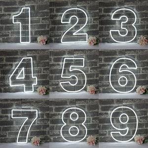 Lampes LED néon portables en acrylique de 60 cm, 90 cm, 120 cm, numéros et lettres à piles pour événements extérieurs, propositions de mariage et fêtes de fiançailles - Product Image 2