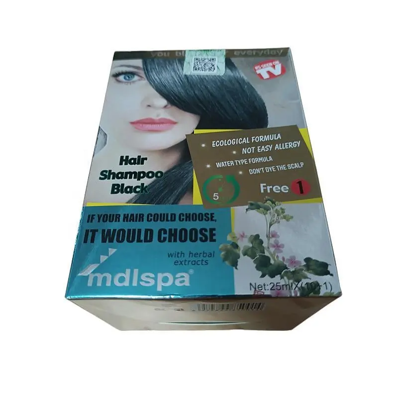 mdlspa Hair shampoo black with herbal extracts Easy to coloring within 15 minutes