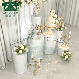 Soportes de flores de decoración de boda de acrílico blanco simple de tamaño personalizado - Product Image 3