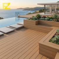 Plancher de terrasse en aluminium moderne pour toits urbains, ignifuge, finition bois, terrasse en aluminium et plastique pour balcon
