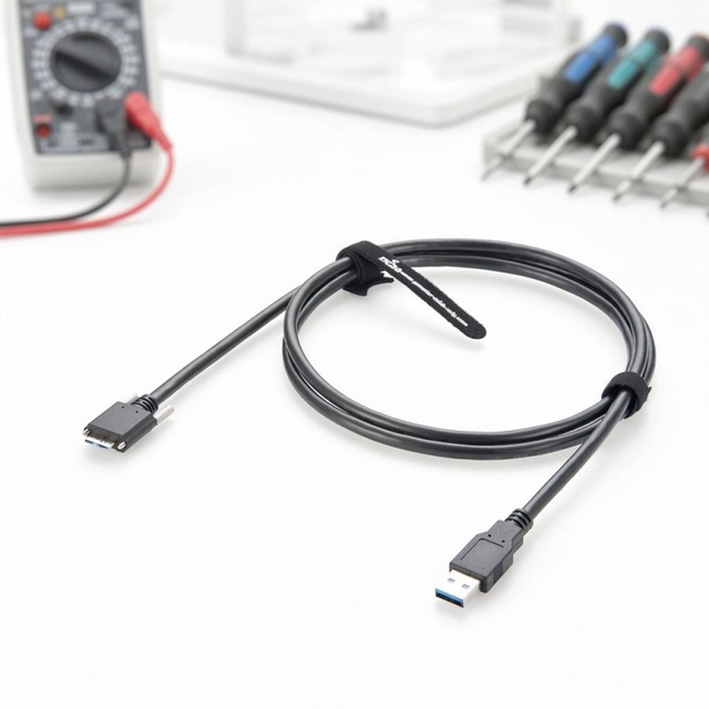 5Gbps USB 3.0 Vision Cable Type-A Male to Micro B Screw Locking for Machine Vision Systems Industrial Cameras Robotic Arms