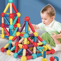 Juguete Educativo Magnético de Construcción, Bloques de Plástico Versátiles de 40 Piezas para el Desarrollo Cerebral Infantil