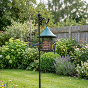 Nouvelles poteaux d'alimentation pour oiseaux en fer forgé faits à la main et personnalisables pour l'extérieur, diamètre 30 mm, design moderne de luxe, revêtement poudré, pour jardin - Product Image 3