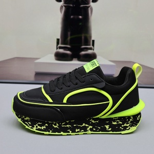 Nouvelles baskets chunky néon multicolores premium 2026, style rétro color block, plateforme décontractée, streetwear - Product Image 2