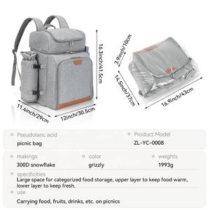 Expédition rapide grande capacité sac à dos isolé écologique réutilisable pique-nique sac isotherme à la mode <span class=keywords><strong>couverture</strong></span> bouteilles été - Product Image 5