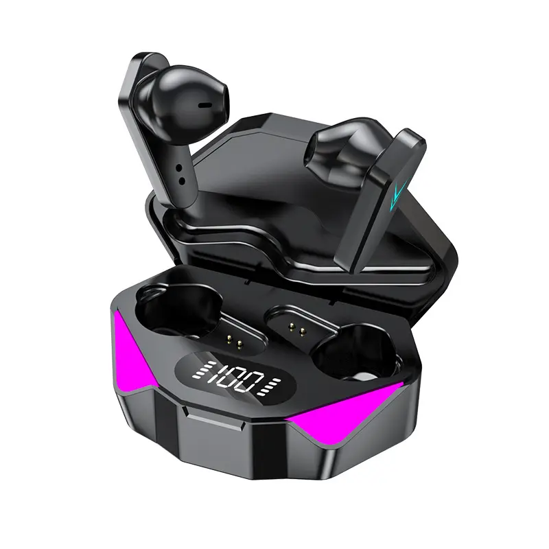 X15 earbud Gaming BT5.0 nirkabel, Headphone asli Stereo pengisian daya magnetik suara HIFI olahraga panggilan HD