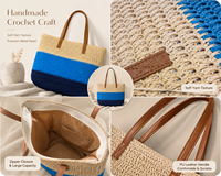 Ensemble de maillots de bain au crochet tissé à la main avec sac de plage, ensemble de bain 2 pièces pour femmes, été, plage