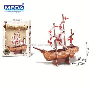 Jouets éducatifs, puzzles 3D, modèles de navires, voilier Black Pearl/Santa Maria/navire de guerre romain, bricolage, cadeaux, jouets - Product Image 6