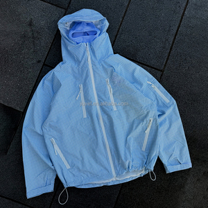 Passamontagna OEM da <span class=keywords><strong>Uomo</strong></span> con Zip Integrale, Stampa a Quadri, Antivento, Impermeabile, per Attività all'Aperto, Giacca Plus Size per Escursionismo - Product Image 2