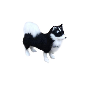 Alaska realistico soffice cane Husky 5 pollici fatto a mano in miniatura modello realistico animale peluche PP cotone decorativo da scrivania giocattoli - Product Image 5