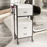 Chariot de Salon Moderne en Fer avec Roues Fluides, Chariot de Rangement Multi-Niveaux pour Outils de Coiffure Professionnels et Studio de Beauté
