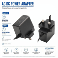 Adaptateur secteur 20V 0.9A 18W AC/DC avec prise UK pour caméra de vidéosurveillance, routeur, enceinte Bluetooth, éclairage LED – Remplacement de câble