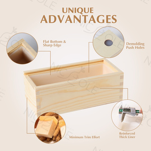 B0266 Nicole doublures <span class=keywords><strong>en</strong></span> silicone grandes et fines pour <span class=keywords><strong>savon</strong></span> avec boîte <span class=keywords><strong>en</strong></span> <span class=keywords><strong>bois</strong></span> moules à <span class=keywords><strong>savon</strong></span> <span class=keywords><strong>en</strong></span> pain de Silicone bricolage - Product Image 5