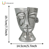 Großhandel Abstrakte Menschliche Gesichts-Harzvase Picasso-Kopfskulptur Blumentopf Pflanzgefäß Desktop Heim Tisch Dekor Ornament Geschenk Innenbereich