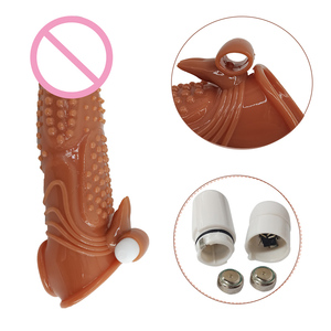 Vibrador <span class=keywords><strong>de</strong></span> <span class=keywords><strong>manga</strong></span> vibrateur manchon imitant l'anneau <span class=keywords><strong>de</strong></span> pénis élargissement jouets sexuels pour hommes préservatif mâle coq Extender gode Enhancer % - Product Image 3