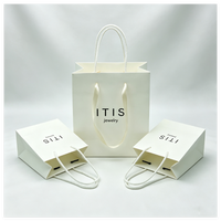 Hot Sell Custom Gold Foil Logo Black Matt Paper Bag With Ribbon Handles Shipping Packaging Bag