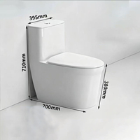 WC monobloc en céramique blanche à siphon, à poser au sol, pour projets hôteliers et d'appartements (vente en gros)