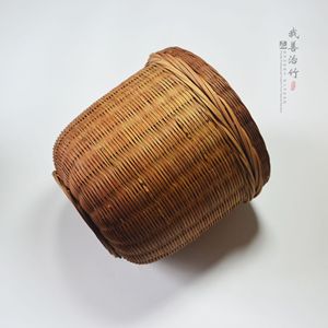 Handmade Bamboo Gift Basket Round With Handle For Craft And Gift Packaging ZLB 029 - Product Image 5
