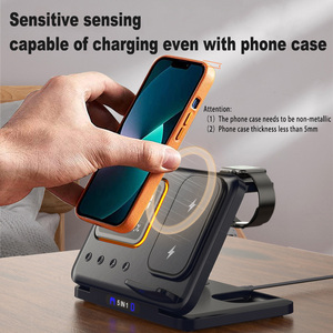 2025 meilleurs produits gagnant 15W support de téléphone pliable 5 1 chargeur sans fil veilleuse réveil lampe magnétique multifonctionnelle - Product Image 4