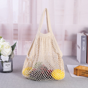 Borsa in Rete di Cotone Riutilizzabile con Logo Personalizzato per Verdura, Frutta, Alimenti e Altri Imballaggi Tessili - Product Image 4